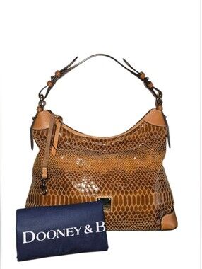 Dooney & Bourke Erica Snake-Embossed Leather Hobo Shoulder Bag